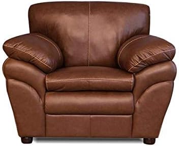 Genuine Leather Armchair - Delta Collection (Chestnut)