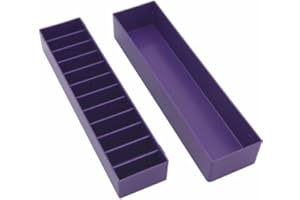 Laube Mini Blade Case for Pet Grooming Clipper Blades - Organizer Fits 12 Blades - Compact Size (9.25" x 2.25" x 2.25") - Detachable Snap On Lid - Impact Resistant Plastic - Made in The USA - Purple
