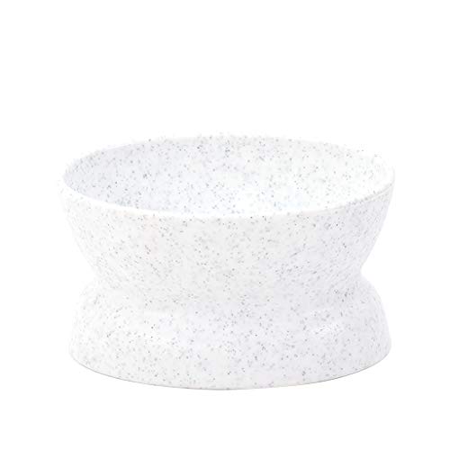 Lovhop Pet Feeder Raised Cat Food Bowl Kitten Stress Free Double Side Use Feeding Dish (White)