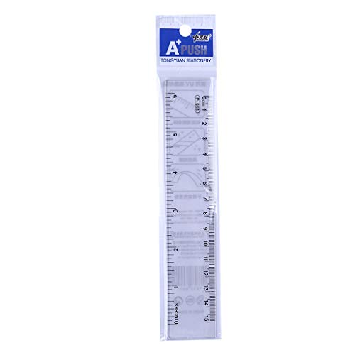 1KTon 6 Inches Plastic Ruler Straight Ruler Plastic Measuring Tool for Student School Office - Thumbnail 3