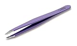 Rubis Tweezers Slanted Tip Stainless Steel Satin Mauve