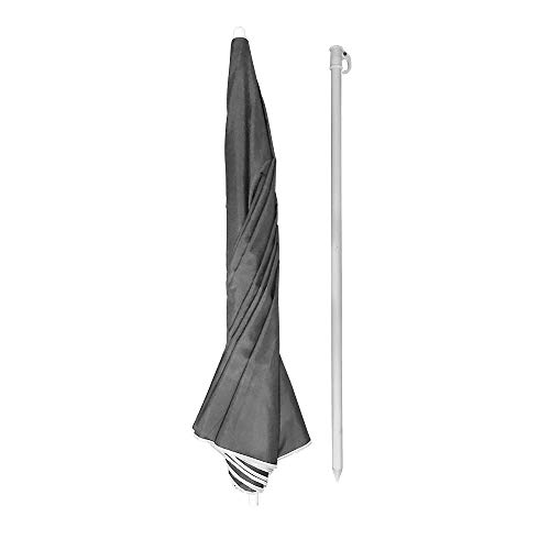 LZQ Rund Sonnenschirm 200 cm Marktschirm Gartenschirm UV50+ Höhenverstellbar (Grau) – Bild 2