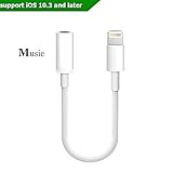 iPhone 7 / 7 plus / 8 / X Lightning to 3.5 mm Headphone Jack Adapter, (Support iOS 10.3, iOS 11)ADABUNNY Lightning Connector to 3.5mm AUX Female Audio for iPhone 7, 7 plus, 8, 8 plus, X(White)