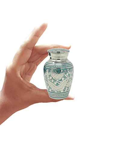 MEMORIALS 4U Wings of Freedom Brass Cremation Urn for Human Ashes - Solid Brass Returning Home Urn - Handcrafted Affordable Urn for Ashes - Going Home Urn with Free Velvet Bag or Box (2 Keepsake)