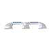 MABIS Shower Grab Bar, Swivel Bathroom Safety Grab Bar, Suction Cup Grab Bar with Safety Indicator, Easy No Tool Assembly, 19.5 Inches, Blue and White