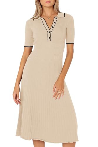 MITILLY WOMEN’S 2024 SUMMER SHORT SLEEVE SWEATER DRESS...