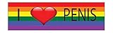 Rogue River Tactical Rainbow LGBT Large Funny Bumper Sticker Auto Car Decal Truck RV Boat Window I Love Penis Gay Lesbian