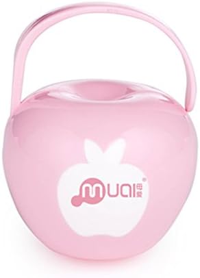 Woolf's House Portable Baby Infant Pacifier Nipple Travel Case Cute Little Apple Shape Storage Box (Pink)