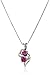 Sterling Silver and 14k Yellow Gold Diamond Accent and Created Ruby Heart Pendant Jewelry Set