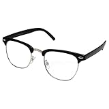 grinderPUNCH - Mens Non Prescription Clear Lens Glasses Black/Silver