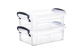 Superio Mini Storage Bins with Lids, Clear Plastic