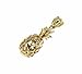 14K Solid yellow gold Hawaiian diamond cut pineapple charm pendant 7.5mm