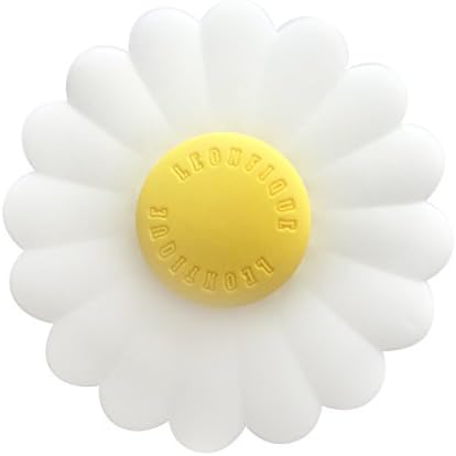 LEONFIQUE 5" Large Size Cute Daisy Flower Design Food Grade Silicone Airtight Seal for Ceramic and Glass Mug Lid and Cover - Set of 2