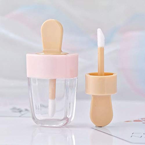 RONRONS 15 Pack Pink Ice-cream Shaped Empty Lip Gloss Tube Lip Balm Container DIY Cosmetic Sample Bottle