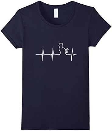 Women's My Heart Beats For Cats T-Shirt - I Love Cats Shirt XL Navy
