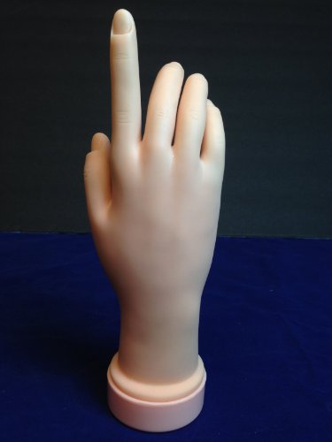 Beauticom Practice Flexible Mannequin Hand Display with Soft Hand Fingers (Base Stand Model C)