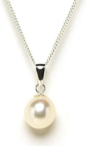 Exuisite Drop Shape Freshwater Cultured Pearl Pendant on Sterling Silver White