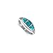 925 Sterling Silver Turquoise Gemstone Chip inlay 7mm Southwestern Style Band Ring Size 3.5 to 10