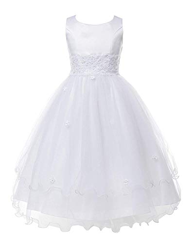 Big Girls' Cap Sleeved First Holy Communion Flower Girl Dress 2-16
