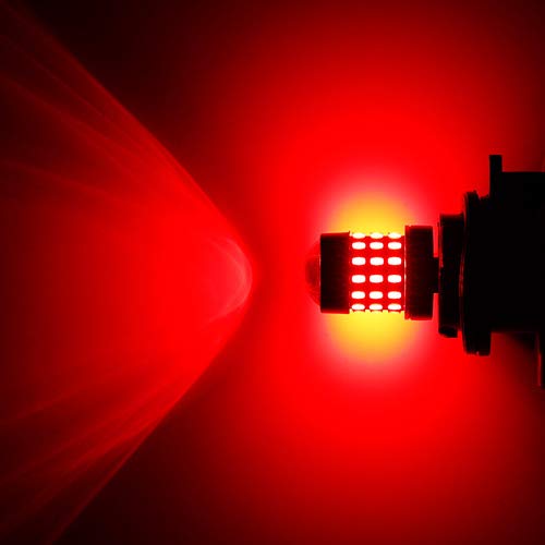 AUTOGINE 4 X Super Bright 9-30V 7440 7441 7443 7444 992 LED Bulbs 3014 54-EX Chipsets with Projector for Tail Lights Brake Lights Turn Signal Lights, Brilliant Red