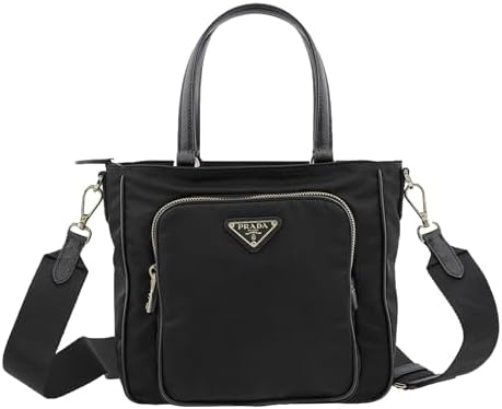 Amazon.com: Prada Tessuto Nylon Black Satchel Handbag Crossbody