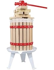Fruit Wine Press - 100% Nature Apple&Grape&Berries Crusher Manual Juice Maker for Kitchen, Solid Wood Basket with 6 Blocks Cider Heavy Duty Wine Making Press