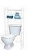 Home Basics 2 Tier Over The Toilet Bathroom Space Saver, Metal Bathroom Shelf Storage Unit, Anti-rust, White