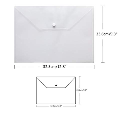 image for Agirlvct 12Pcs A4 Project Envelope Folder,Letter Size Waterproof Trans