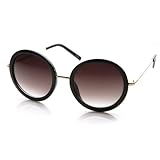 zeroUV - Womens Round Oversized Circle Sunglasses w/ Metal Arms