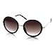 zeroUV - Womens Round Oversized Circle Sunglasses w/ Metal Arms