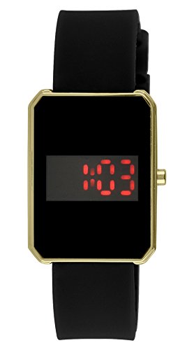 Moulin Unisex LED Digital One-Touch Silicone Watch Black #03157.77071