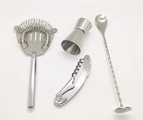 Complete Bartender Kit w/Cocktail Shaker & Bar Accessories - 13 Piece Mixology Bar Set - Includes Twisted Spoon, Muddler, Ice Tongs, Wine Opener, Other Bar Tools - Unlimited Drink Mixing Options - Thumbnail 3