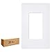 BESTTEN 20 Pack 1 Gang Screwless Decorative Wall Plate, USWP6 Gloss Snow White, H4.69” x W2.91”, Faceplate Cover for Decorator Receptacle Outlet & Switch, UL Listed