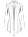 DRSKIN Women's Open - Front Long Sleeve Knit Cardigan (Cardigan White, 2XL)