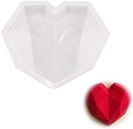 Wewin White Silicone Molds Cake Decorating Baking Tools for 3D Diamond Heart Mold Chocolate Sponge Cakes Chiffon Mousse Dessert