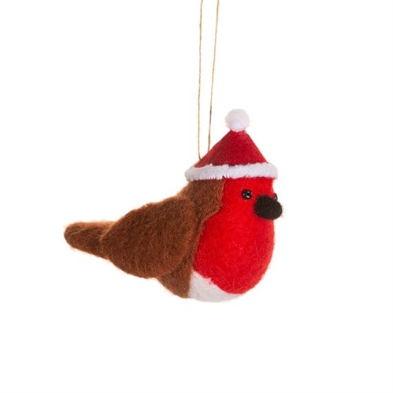 Felt Robin Christmas Decoration – Hanging Ornaments for Trees, Wreaths and Garlands