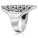 Sterling Silver Huge Long 29MM Detailed Scroll / Filigree Ring - Size 7