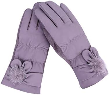 アウトドアグローブ スマホタッチパネル対応 撥水加工 レディース手袋 Touyoor 裏起毛 ポンポン付きサイクルグローブ バイク 通勤 防寒防風防雨 フリーサイズ ウォーキング 厚手 自転車 通学 お得