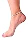 Simplicity Rope Women's Brass Rhinestone Chian Ankle Bracelet Barefoot Beach Foot Jewelry, 2Rows