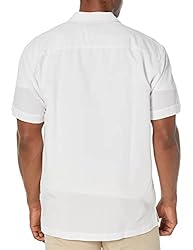 Cubavera Men's Tri-Color Camp Collar Retro Panel