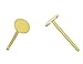 10 Pairs 14k Gold on Sterling Silver Earring Posts | 8mm Flat Board Glue On Post Setting W/Earnut Safety Clutches Backs SS277-8