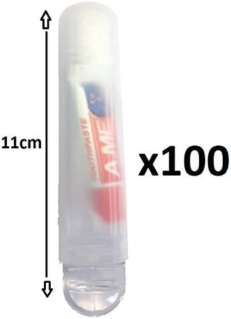100x DENTAL KIT Disposable Folded Toothbrush & Toothpaste 3g Travel Camping Hotel