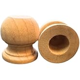 Wood Dowel Rod Finials, 1-1/16 Inch Tall, 1/2" Hole (6)