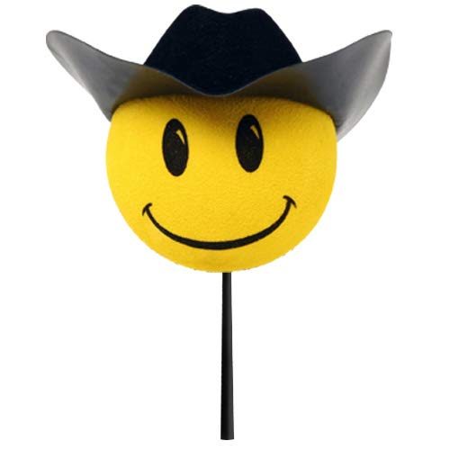 HappyBalls Happy Smiley Cowboy Car Antenna Topper/Antenna Ball/Mirror Dangler/Desktop Spring Stand - Thumbnail 2