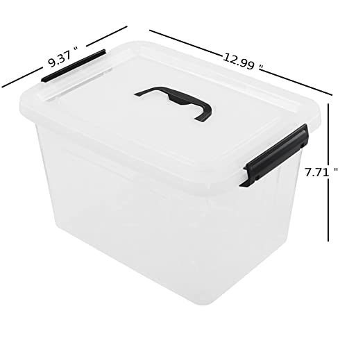 Ucake 10 L Clear Plastic Storage Box, Plastic Latch Box with Lid and