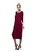 Love In Women's 3/4 Sleeve Round Neck Bubble Hem Long Dress W/Pocket
