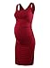 Liu & Qu Women's Maternity Sleeveless Tank Dresses Side Ruching Bodycon Dress for Daily Wearing or Baby Shower (Wine Red, S)