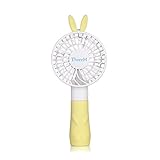 ThreeH Cute Rabbit Portable USB Mini Handheld Fan Rechargeable Battery with Lanyard H-KT03RBlue