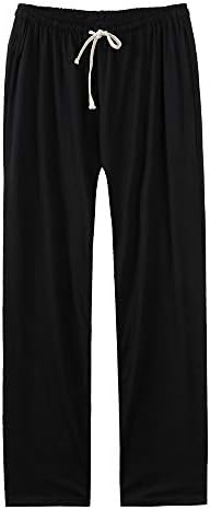 Creazrise Men's Full Elastic Waist Loose Fit Lightweight Workwear Pull On Cargo Pants (Black,XXXL)