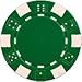 DA VINCI 50 Clay Composite Dice Striped 11.5 gram Poker Chips, Green